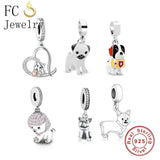 925 Silver Yorkshire Dog Charm Bead for Bracelet