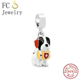 925 Silver Yorkshire Dog Charm Bead for Bracelet