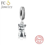 925 Silver Yorkshire Dog Charm Bead for Bracelet