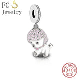 925 Silver Yorkshire Dog Charm Bead for Bracelet