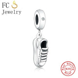 925 Silver Tennis Sneaker Bead Charm for Bracelet