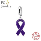 925 Silver Cancer Awareness Bead for Charm Bracelet
