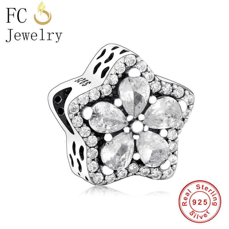 925 Silver Pave Zircon Charm Bead for Bracelet Making