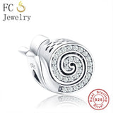 925 Silver Pave Zircon Charm Bead for Bracelet Making