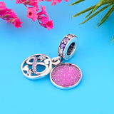 925 Silver Pink Enamel Infinity Love Forever Star Heart Bead