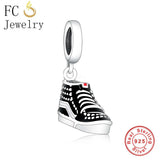925 Silver Punk Rock Sneaker Idol Shoe Figure Bead