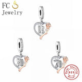 925 Silver Rose Birthday Number Bead for Charm Bracelet