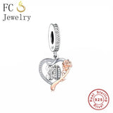 925 Silver Rose Birthday Number Bead for Charm Bracelet