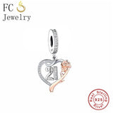 925 Silver Rose Flower Charm Bead for Charm Bracelet
