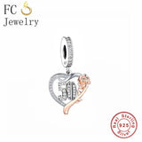 925 Silver Rose Flower Charm Bead for Charm Bracelet