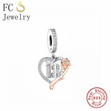 925 Silver Rose Flower Charm Bead for Charm Bracelet