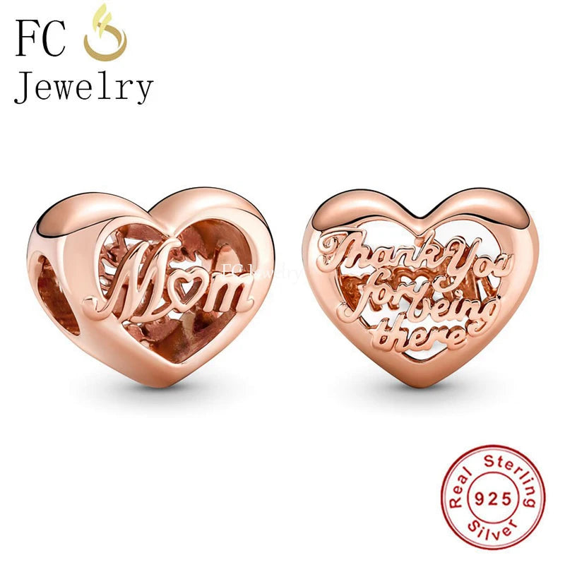 925 Silver Rose Mom Thank You For Being There Bead For Women