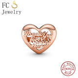 925 Silver Rose Mom Thank You For Being There Bead For Women
