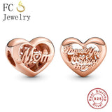 925 Silver Rose Mom Thank You For Being There Bead For Women