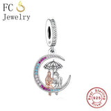 925 Silver Sisters Umbrella Rain Bead for Charm Bracelet