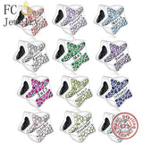 925 Silver Star Zircon Bead January December Charm Bracelet
