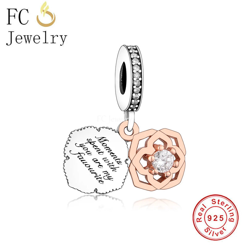 925 Silver Favourite Rose Charm Bracelet Bead