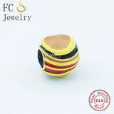 925 Silver Solar System Planet Enamel Bead for Charm Bracelet