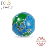 925 Silver Solar System Planet Enamel Bead for Charm Bracelet