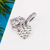 925 Silver All of You Mom Pink Zircon Bead for Berloque