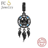 925 Silver Dream Catcher Skull Bead for Charm Bracelet