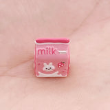 925 Sterling Silver Pink Enamel Milk Bottle Charm Bead for Bracelet