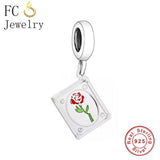 925 Sterling Silver Rose Flower Bead for Charm Bracelet