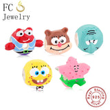 925 Sterling Silver Cartoon Dessert Charm Bead for Bracelet Making Berloque
