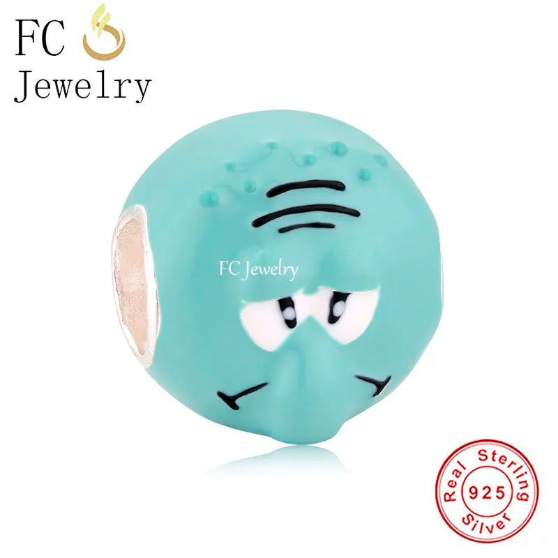 925 Sterling Silver Cartoon Dessert Charm Bead for Bracelet Making Berloque