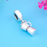 925 Sterling Silver Coffee Cup Machine Bead for Charm Bracelet