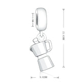 925 Sterling Silver Coffee Cup Machine Bead for Charm Bracelet