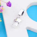925 Sterling Silver Coffee Cup Machine Bead for Charm Bracelet