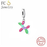 925 Sterling Silver Balloon Dog Charm Bead for Bracelet