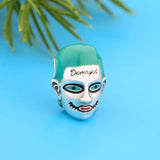 925 Sterling Silver Green Enamel Clown Bead for Halloween