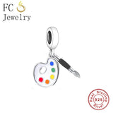 925 Sterling Silver Dream Paint Tray Bead Charm for Bracelet