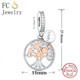 925 Silver Family Tree Of Life Bead For Charm Bracelet