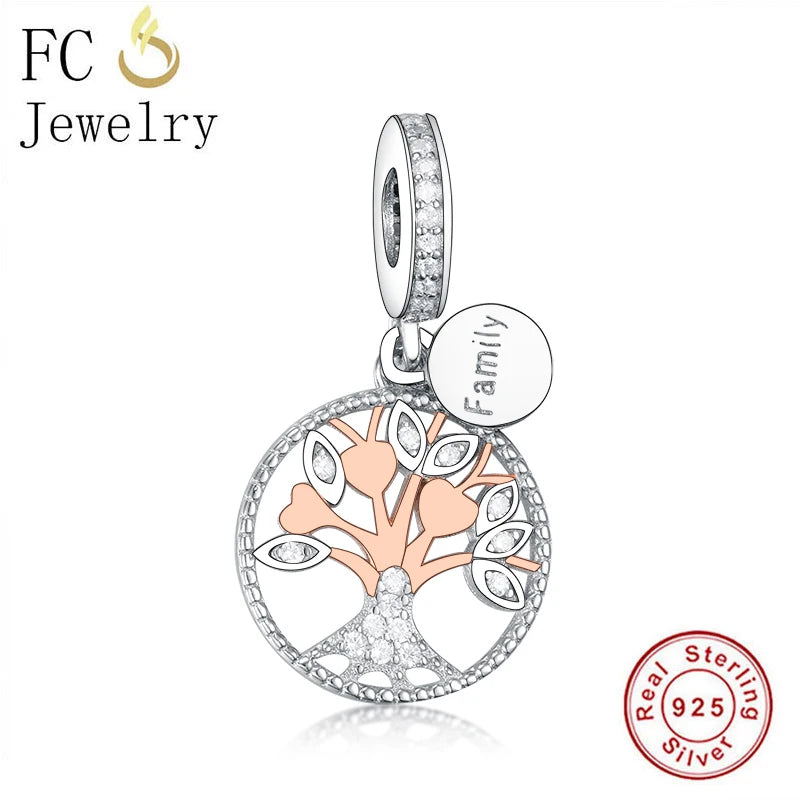 925 Silver Family Tree Of Life Bead For Charm Bracelet