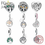 925 Sterling Silver Family Tree of Life Charm Bracelet