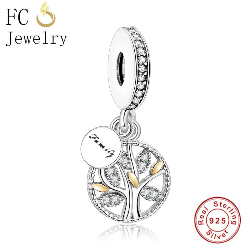 925 Sterling Silver Family Tree of Life Charm Bracelet