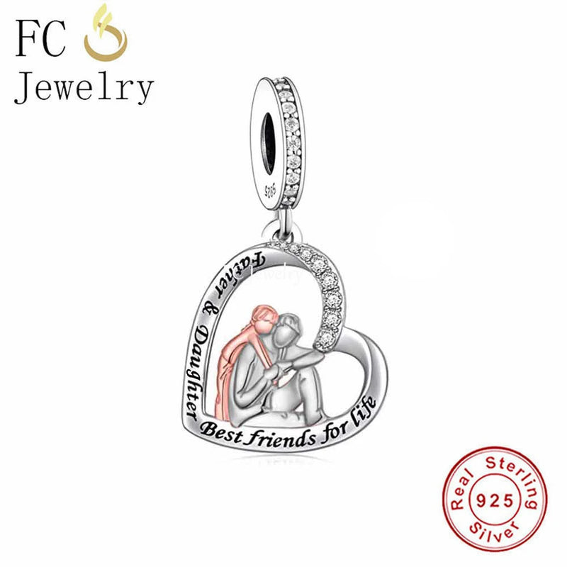 925 Sterling Silver Father & Daughter Forever Bead Charm