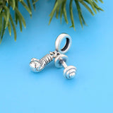 925 Sterling Silver Fight For Beauty Dumbbel Boxing Bead