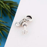 925 Sterling Silver Fight For Beauty Dumbbel Boxing Bead