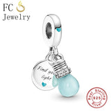 925 Sterling Silver Light Bulb Charm Bead for Bracelet