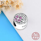 925 Silver Four Leaf Clover CZ Bead for Charm Bracelet