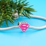 925 Silver Geometric S Letter Bead for Charm Bracelet