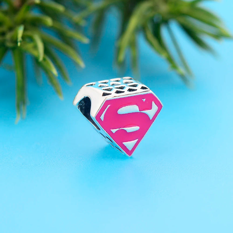 925 Silver Geometric S Letter Bead for Charm Bracelet