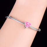 925 Silver Geometric S Letter Bead for Charm Bracelet