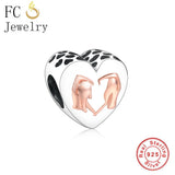 925 Sterling Silver Girl Hand In Hand Bead for Charm Bracelet