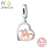 925 Silver Race Horse Spirit Charm for Bracelet