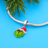 925 Silver Green Face Monster Bead Charm for Bracelet